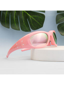 TED SMITH - Wrap-Around Pink Mirror Sunglasses for Men Women (52)