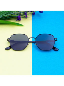 TED SMITH - Hexagonal Grey Sunglasses for Men Women (52)