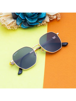 TED SMITH - Hexagonal Grey Sunglasses for Men Women (52)