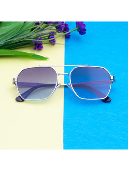 TED SMITH - Aviator Blue Sunglasses for Men Women (56)