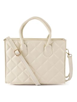 London Rag - Off White Quilted Structure Hand Bag