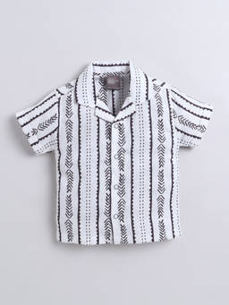Little Kangaroos - Boys Black Printed Cotton Blend Shirt