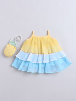 Little Kangaroos - Girls Yellow Solid/Plain Cotton Blend Top
