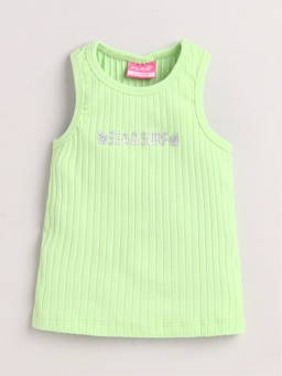 Little Kangaroos - Girls Green Textured Cotton Blend Top