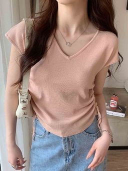 MISS MOSA BY AKANKSHA - Peach Norie Knit Top