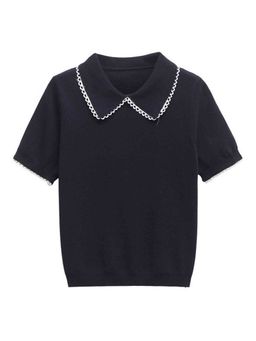 MISS MOSA BY AKANKSHA - Navy Blue Ornella Knit Top