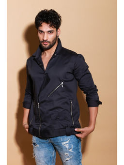 Echke - Men Black Polyster Jacket