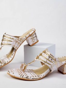 dhaaga - White Muse Block Heel