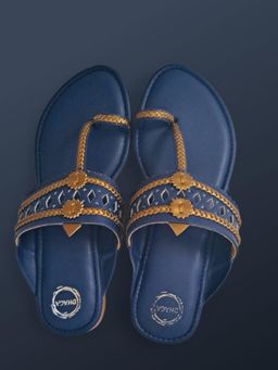 dhaaga - Blue Midnight Weave - Kolhapuri Flat