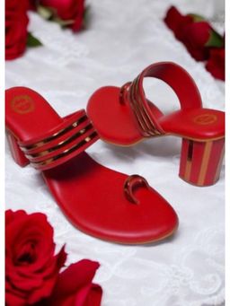 dhaaga - Mystical Red Heel Kolhapuri Heels