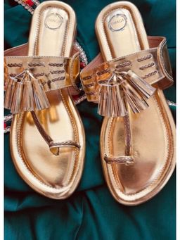 dhaaga - Rose Gold Aurora Petal - Kolhapuri Flat