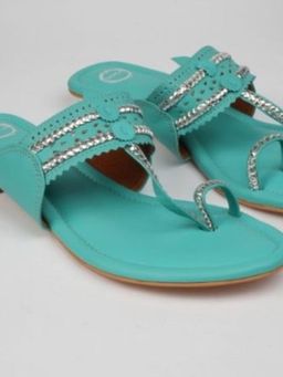dhaaga - Teal Shine - Kolhapuri Flat