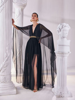 MANDIRA WIRK - Black Kaftan Gown