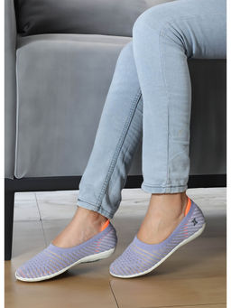 Carlton London - Womens Fashionable Blue Woven Design Ballerinas