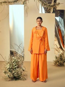 ORIGANI - Orange Tangerine Floral Co-Ord (Set of 3)