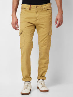 Spykar - Mid Rise Regular Fit Khaki Jeans for Men
