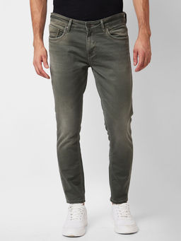 Spykar - Mid Rise Slim Fit Green Jeans for Men