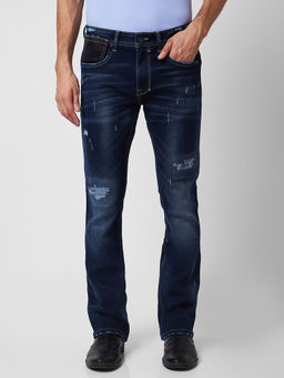 Spykar - Mid Rise Bootcut Fit Blue Jeans for Men