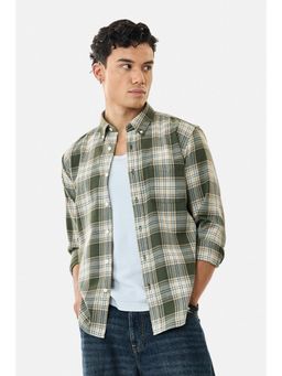 Snitch - Green Checks Full Sleeves Slim Casual Shirt