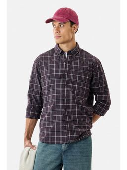Snitch - Purple Checks Full Sleeves Regular Casual Shirt