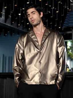 Campus Sutra - Bronze Gold Sheen Shirt