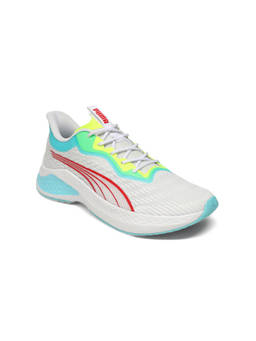 Puma - Unisex White Knit Grid Comfort and Stability Running Shoes