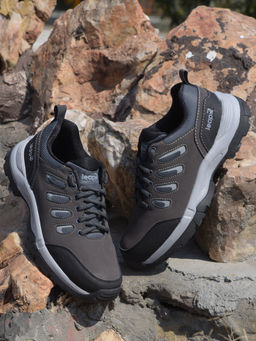 LIBERTY - Men Grey Leap7x COLUMBO-1E Dark Sports Lacing Trekking Shoes