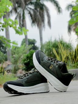 LIBERTY - Men Olive Leap7x MOUNT-E Sports Lacing Running Shoes