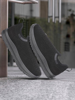 LIBERTY - Men Black Force 10 ROKKY-4 Sports Non Lacing Walking Shoes