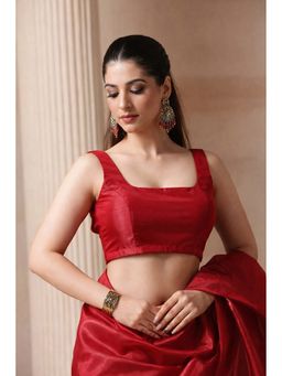 HANDME - Radiant Scarlet Tissue Stitched Red Blouse