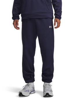 Under Armour - Blue Polyester Solid/Plain Mid Waist Straight Leg Trackpant