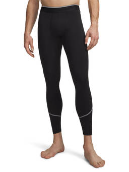 Under Armour - Black Polyester Solid/Plain Mid Waist Straight Leg Tights