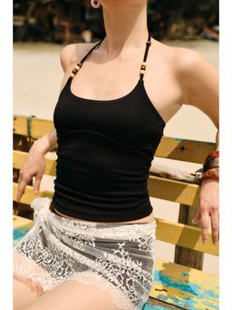 Bonkers Corner - Beaded Strap Halter Top for Women