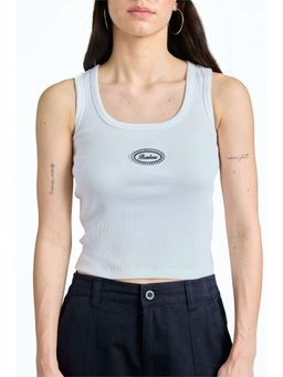 Bonkers Corner - White Solid Ribbed Top for Women