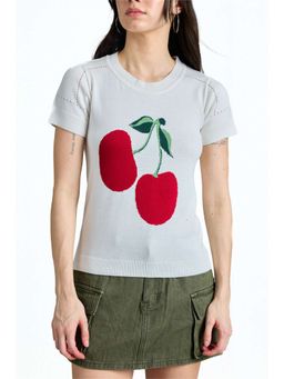 Bonkers Corner - Cherry On Top Knit Top for Women