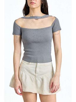 Bonkers Corner - Grey Choker Top for Women
