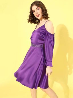 STREET 9 - Women Purple Satin Dress