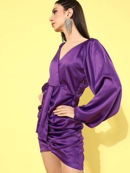 STREET 9 - Women Purple Satin Dress