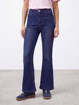R&B - Women Blue Bootcut Fit High Rise Jeans