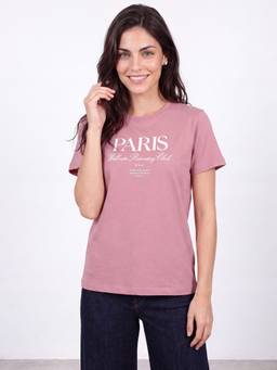 R&B - Mauve Crew Neck Typographic Print T-Shirt
