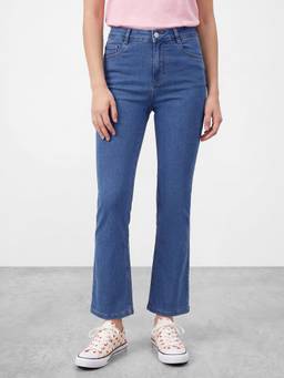R&B - Women Mid Blue Straight Fit Jeans