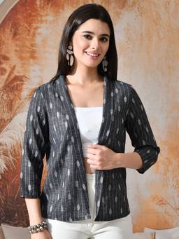 DECKEDUP - Black Women Women's Lightweight Open Front Shrug