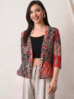 DECKEDUP - Multi-Color Women Abstarct Charm Shrug
