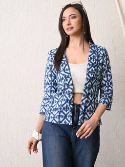 DECKEDUP - Blue Women Swirl Shower Shrug