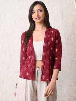 DECKEDUP - Maroon Women Winey Glow Shrug