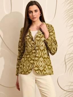 DECKEDUP - Women Olive Blazer