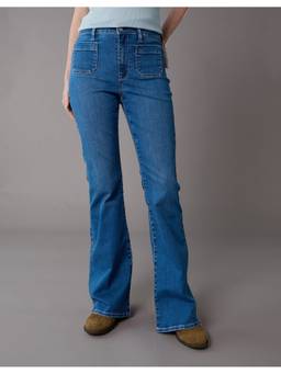 American Eagle - Blue Next Level Super High-Waisted Flare Jeans