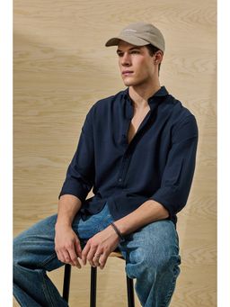 Snitch - Black Solid Full Sleeves Slim Casual Shirt for Men