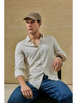 Snitch - Slim Fit Viscose Cream Shirt