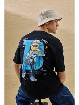 Snitch - Oversized Fit Cotton Hustler Black T-Shirt